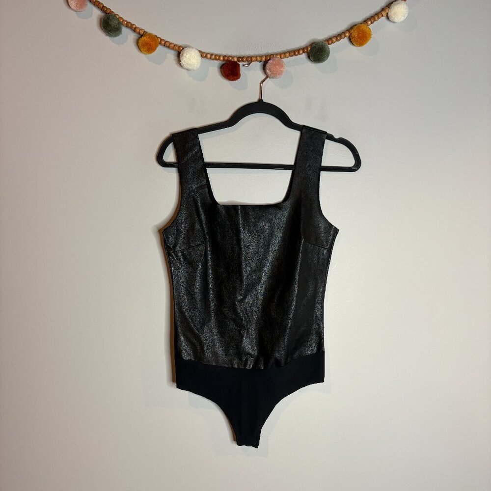 Commando black faux leather bodysuit